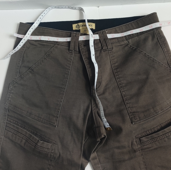 Democracy AB Technology Y2K chocolate brown cotton Capri pants_10 - Picture 5 of 8